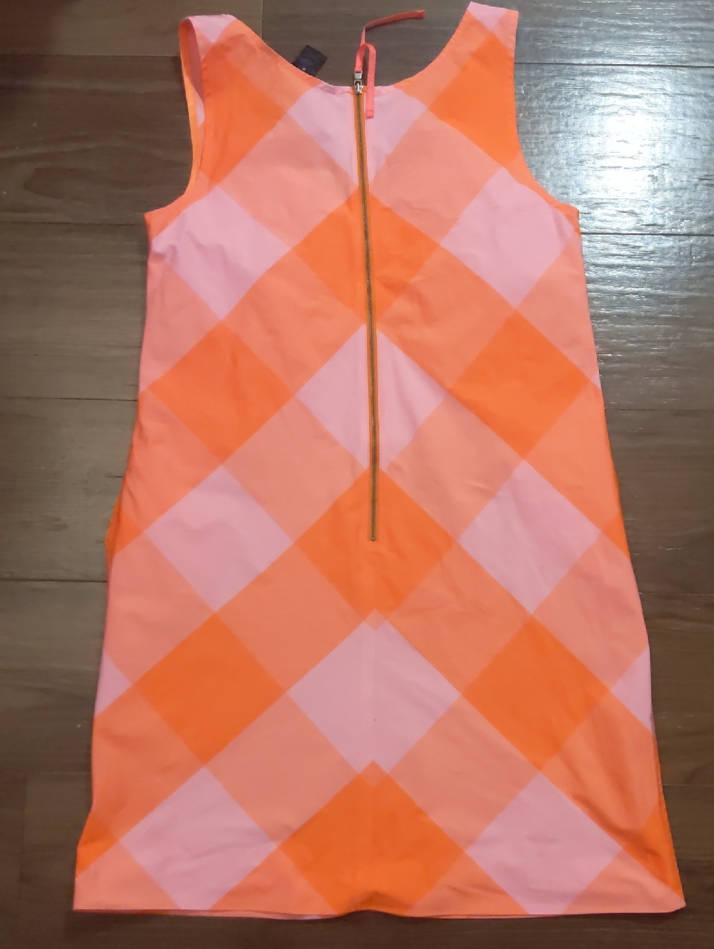 Marc by Marc Jacobs - Stacey Check Dress Shift | Size 8 | Shocking Orange Pink - Picture 7 of 11
